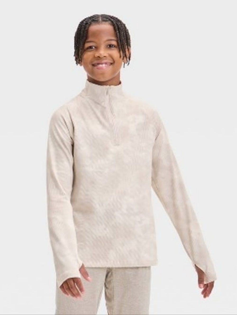 🆕️ All in Motion 2024 Boy's Camo Quarter Zip Active Popover Thumbholes